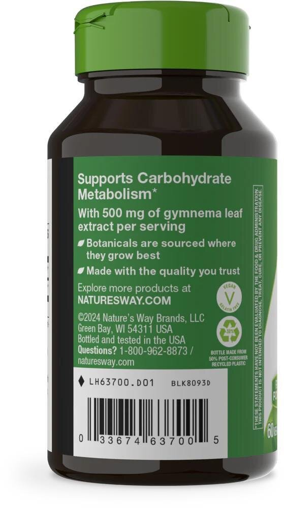 Джімнема Nature's Way Gymnema 500 мг, 60 капсул