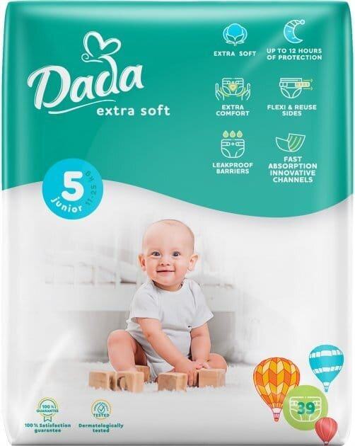 Підгузки Dada Extra Soft Junior дитячі, розмір 5, 11-25 кг, 39 шт