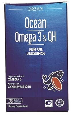 Омега-3 + QH риб’яче масло з коензимом Q10 Orzax Ocean Omega-3 & QH, 30 капсул