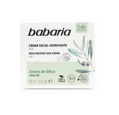 Крем для обличчя Babaria Olive Oil SPF15 зволожуючий з олією оливи, 50 мл