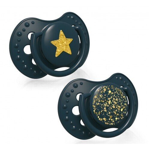 Пустушка силіконова Lovi Stardust динамічна, 22/892-green, 0-3 місяці, 2 шт