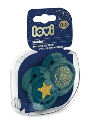 Пустушка силіконова Lovi Stardust динамічна, 22/892-green, 0-3 місяці, 2 шт