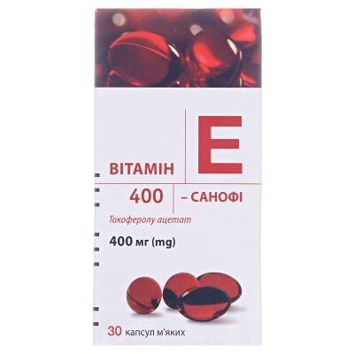 Вітамін Е 400-Санофі капсули м'як. по 400 мг №30 у флак.