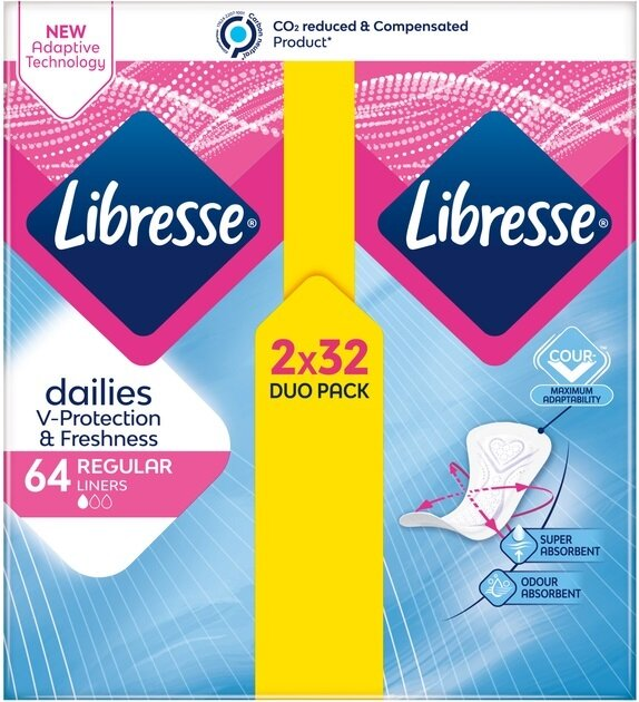 Прокладки щоденні гігієнічні Libresse Dailies Fresh Regular, 64 шт