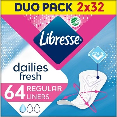 Прокладки щоденні гігієнічні Libresse Dailies Fresh Regular, 64 шт
