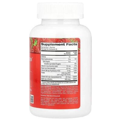 Комплекс вітамінів групи B California Gold Nutrition B-Complex зі смаком полуниці, 45 жувальних таблеток
