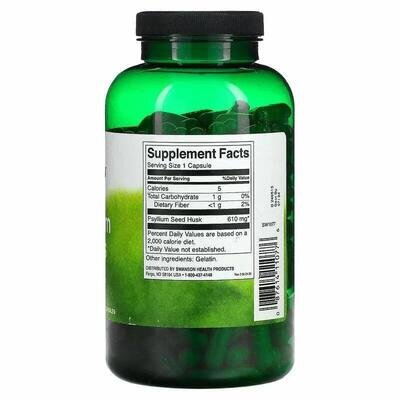 Лушпиння Подорожника Swanson Psyllium Husks 610 мг, 300 капсул