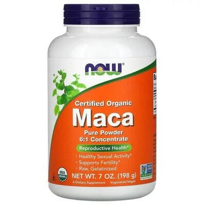 Maкa NOW Organic Maca порошок, 198 г
