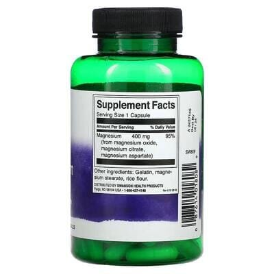 Магній потрійний комплекс Swanson Triple Magnesium Complex 400 мг, 30 капсул
