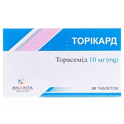 Торікард таблетки по 10 мг №30 (10х3)