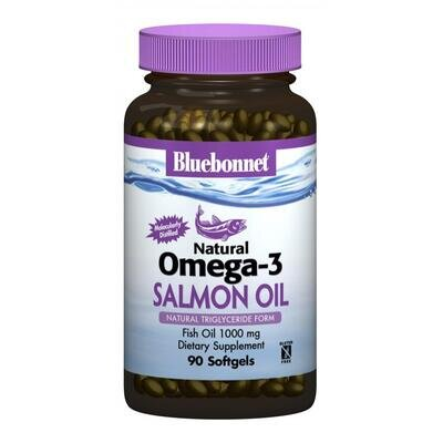 Натуральна Омега-3 із жиру лосося Bluebonnet Nutrition капсули №90