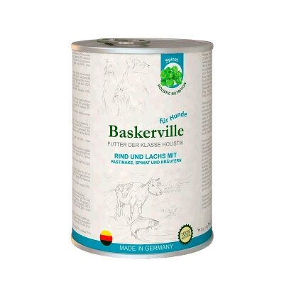 Консерва для собак Baskerville Holistic Rind und Lachs лосось і яловичина, 400 г
