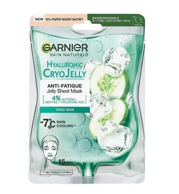 Маска тканинна для обличчя Garnier Skin Naturals Гіалуронова з ефектом охолодження та зволоження, 27 г