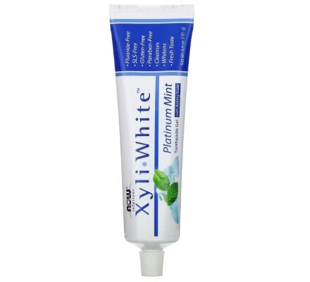 Зубна гель-паста Now Solutions Xyli White Platinum Mint with Baking Soda, 181 г