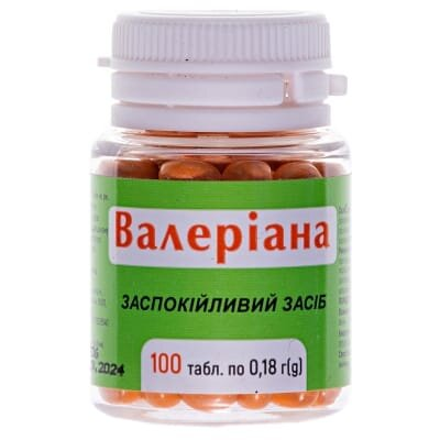 Валеріана таблетки по 0.18 г №100 у бан.