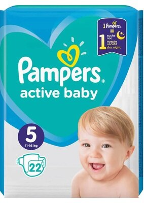 Підгузки дитячі Pampers Active Baby розмір 5, 11-16 кг, 22 шт