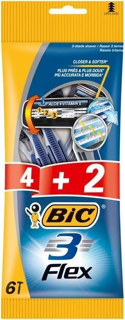 Набір бритв без змінних картриджів Bic Flex 3, 4+2 шт