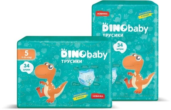 Підгузки-трусики DinoBaby 5, 11-25 кг, 34 шт