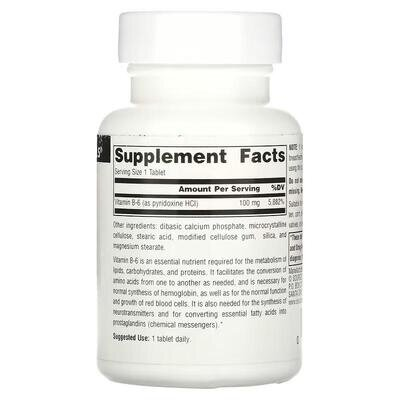Вітамін В6 Source Naturals Vitamin B-6 100 мг, 100 таблеток