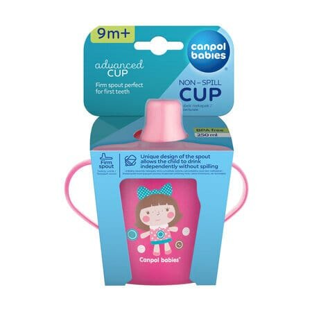 Кружка-непроливайка Canpol babies дитяча, 31/200, рожева, 250 мл