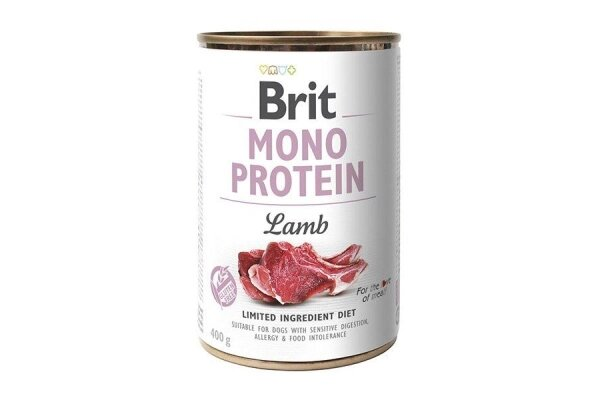 Корм вологий для собак Brit Mono Protein з ягнятком, 400 г