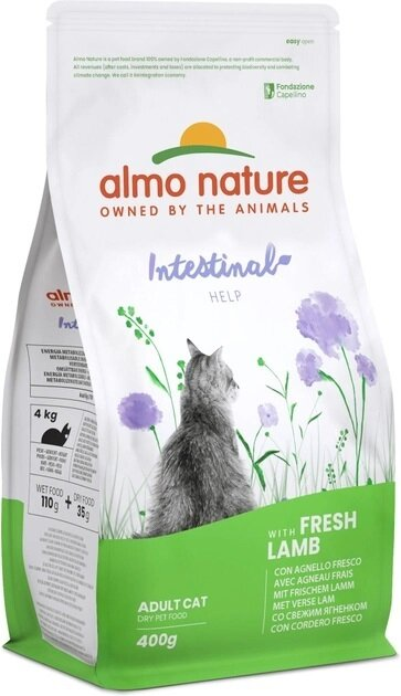 Корм сухий Almo Nature Holistic Cat для дорослих котів з чутливим травленням зі свіжим ягням, 400 г