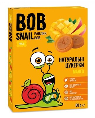 Цукерки Bob Snail Roll натуральні манго, 60 г