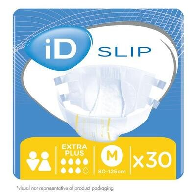 Підгузки для дорослих iD Slip Extra Plus, розмір M (80-125 см) дихаючі, 30 штук