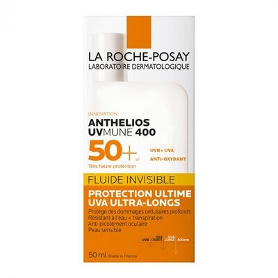 Флюїд сонцезахисний La Roche-Posay Anthelios UVmune 400 для чутливої шкіри обличчя, SPF 50+, 50 мл