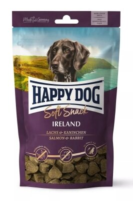 Ласощі м'які Happy Dog Soft Snack Ireland для дорослих собак усіх порід, з ірландським кроликом та лососем, 100 г
