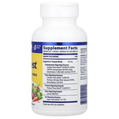 Травні ферменти Enzymedica VeggieGest, 90 капсул