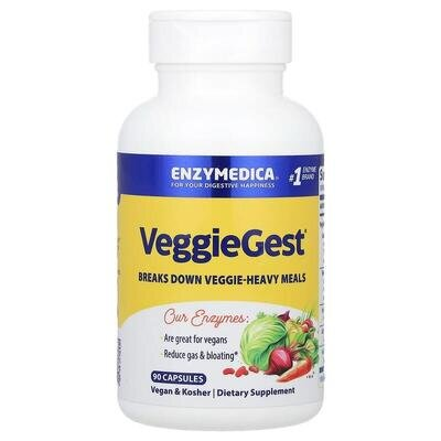 Травні ферменти Enzymedica VeggieGest, 90 капсул