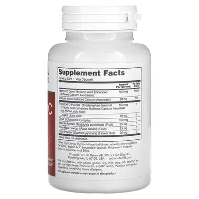 Вітамін С комплекс Protocol for Life Balance ProtoSorb C 500, 100 веганських капсул
