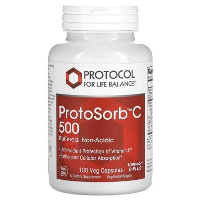 Вітамін С комплекс Protocol for Life Balance ProtoSorb C 500, 100 веганських капсул