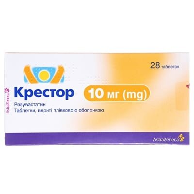 Крестор таблетки, в/плів. обол. по 10 мг №28 (14х2)