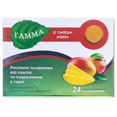 Гамма льодяники рослинні зі смак. манго №24 (12х2)