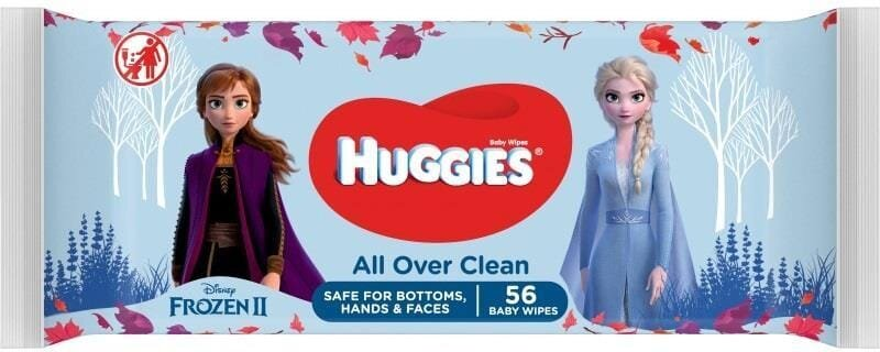 Серветки вологі Huggies All Over Clean Frozen дитячі, 56 шт