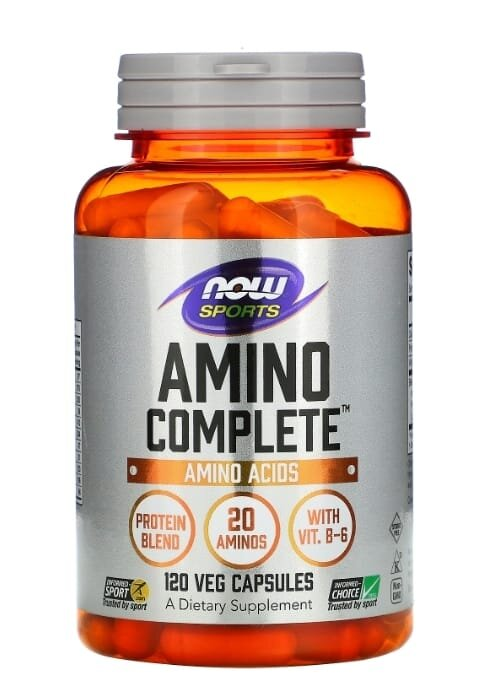 Комплекс амінокислот NOW Sports Amino Complete вег. капсули №120