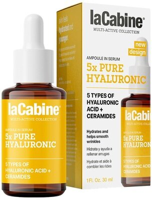 Сироватка для обличчя La Cabine 5x Pure Hyaluronic з 5 гіалуроновими кислотами проти зморшок зволожуюча, 30 мл