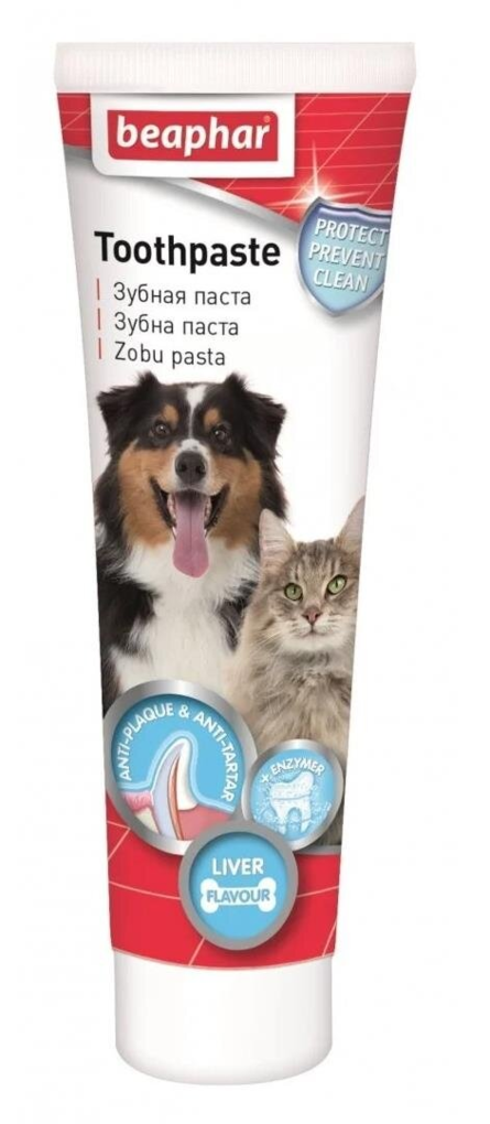 Зубна паста Beaphar Toothpaste зі смаком печінки для собак та котів, 100 г