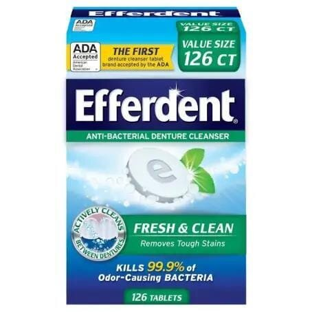 Таблетки Efferdent Fresh & Clean для очистки зубних протезів, 126 шт