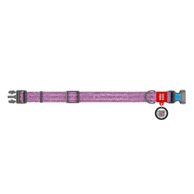 Нашийник для собак Collar WAUDOG Re-cotton QR паспортом, з відновленої бавовни, пластикова пряжка, ширина 20 мм, довжина 24-40 см