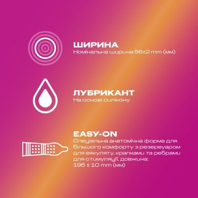 Презервативи латексні Durex Pleasuremax з ребрами і точками, 3 штуки
