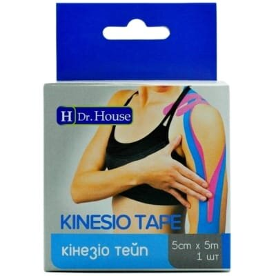 Кінезіо тейп H Dr. House 5 см х 5 м, блакитний