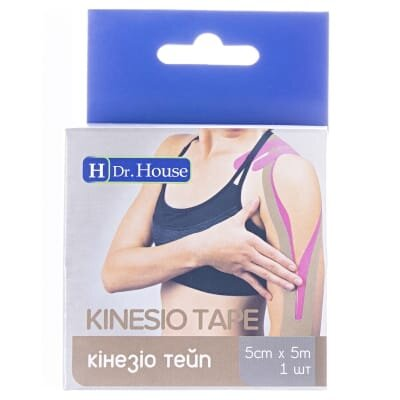Кінезіо тейп H Dr. House 5 см х 5 м, бежевий