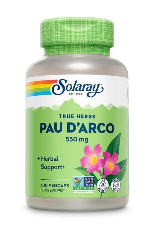 Кора мурашиного дерева Solaray Pau D'Arco 550 мг, 100 вегетаріанських капсул