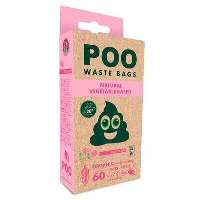 Пакети M-Pets POO Dog Waste Bags Rose для прибирання за тваринами з ароматом троянди, 60 штук
