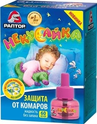 Рідина Раптор Некусайка для дітей проти комарів і комах без запаху флакон 60 ночей