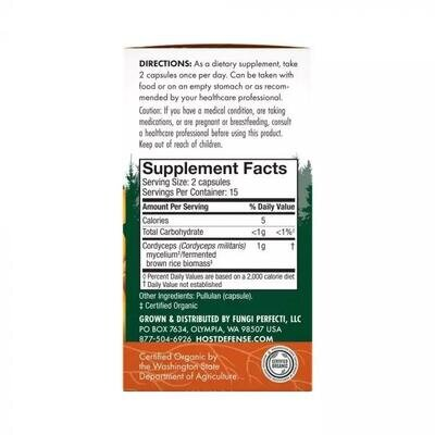 Гриб Кордицепс Fungi Perfecti Cordyceps, 30 вегетаріанських капсул