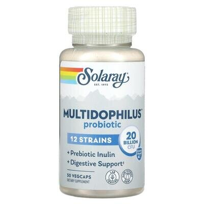 Пробіотик Solaray Multidophilus 12 Strain Probiotic 20 Billion CFU, 50 капсул